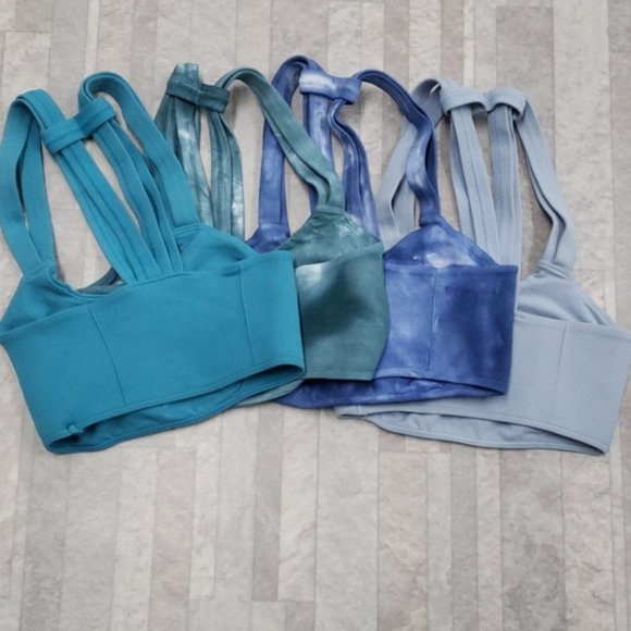 New Free People radar blue workout sports bra xs/s - Picture 5 of 6